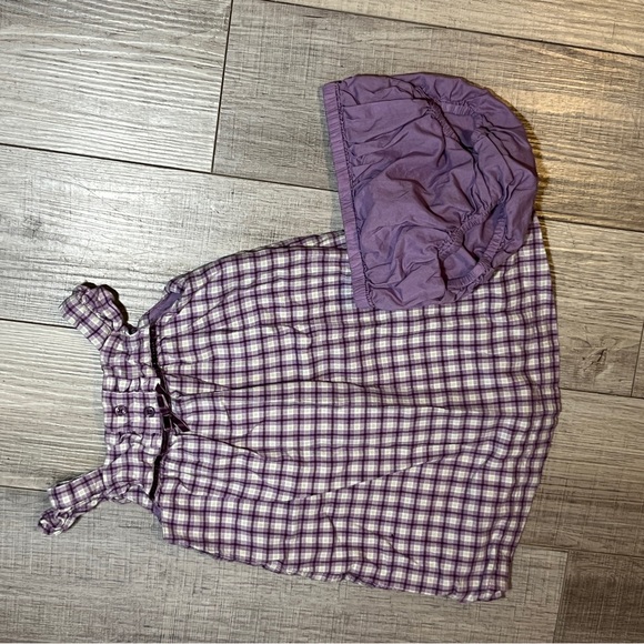 Janie & Jack 6-12M Baby Girl Dress Purple Checkered Set Chic Lagonlook Summer - Picture 5 of 9